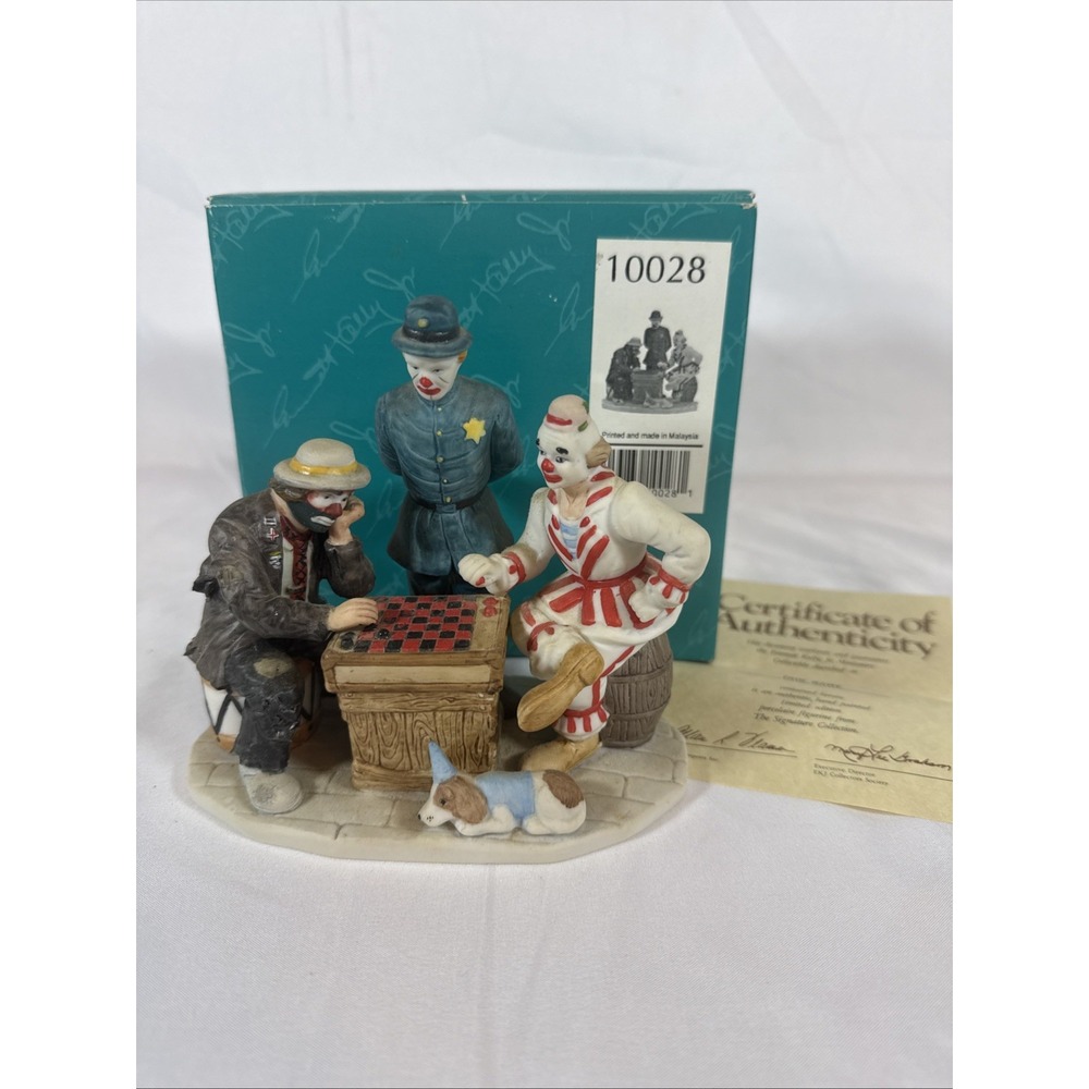 Emmett Kelly Jr Flambro Fair Game Clown Figurine Checkers Limited Edition 10028